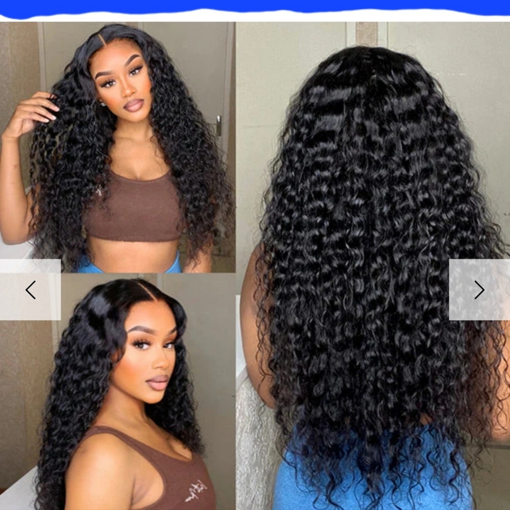 22 inch Human Hair Water Wave Wig